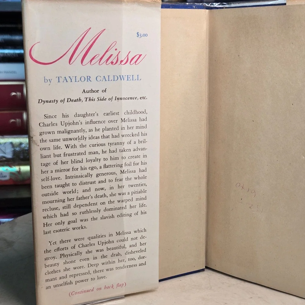1948 Melissa by Taylor Caldwell 1st Edition with Dust Jacket Vintage Book